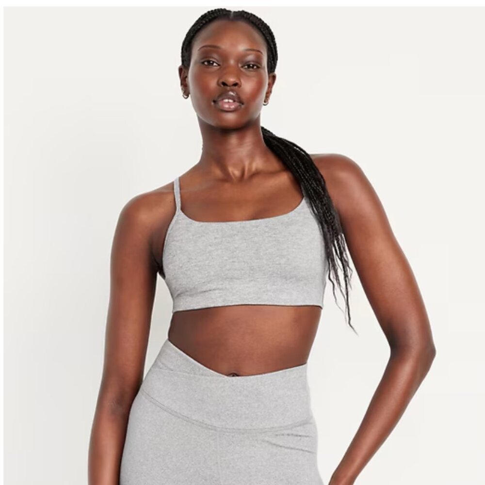 NWT Old Navy Light Support CloudComfy Sports Bra Grayscale Size XL